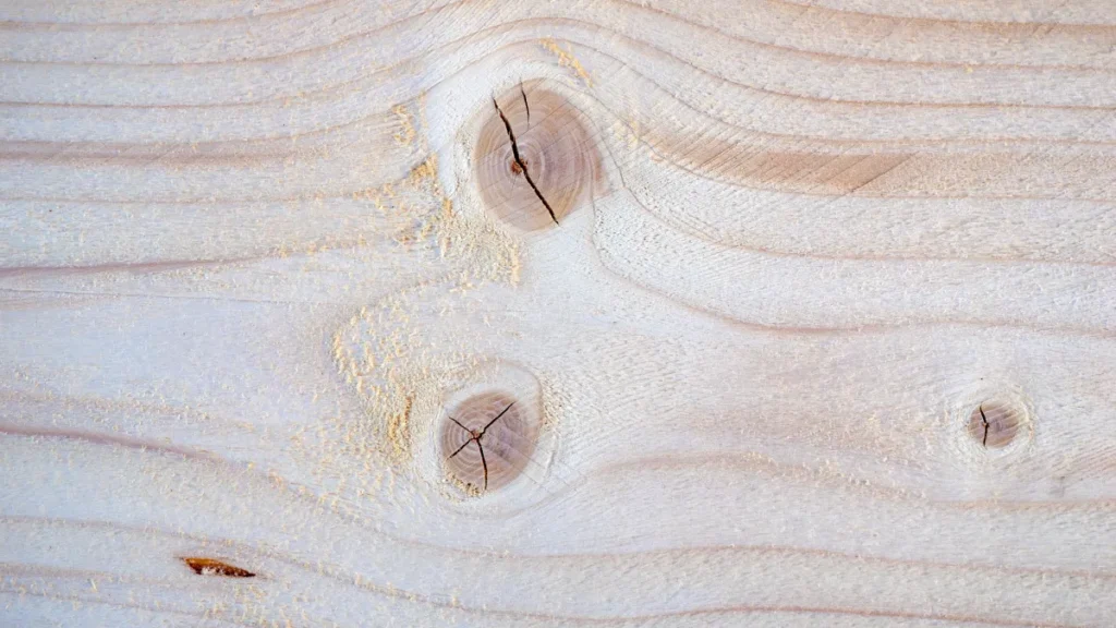 Close-up of furniture-grade Radiata Pine surface showing low knot frequency and clean finish